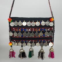 386g,9.5&quot;x6&quot;Turkmen Handbag Purse Crossbody Handmade Silk Coin @Afghanistan,P133 - £63.94 GBP