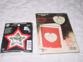 Two &quot;Take Along&quot; size Cross Stitch Kits Christmas Theme Ornaments - £3.93 GBP