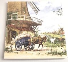 Art Tile Hand Painted Royal Schwabap 1984 Holland Windmill Flour Mill - £19.85 GBP