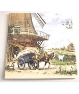 Art Tile Hand Painted Royal Schwabap 1984 Holland Windmill Flour Mill - £19.99 GBP