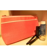 Lancome Makeup &amp; Skin Care 7pcs Giftset w/Coral &amp; white stripe straw Lik... - $59.39