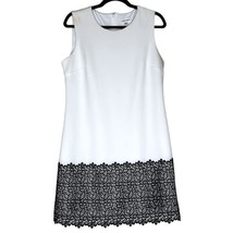 Calvin Klein Sleeveless Shift Dress Women Size 12P White Black hidden ba... - £21.72 GBP
