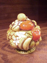 Inarco 1960&#39;s 1970&#39;s Sugar Jam Bowl Fruit Harvest Design, Japan with slotted lid - £5.97 GBP