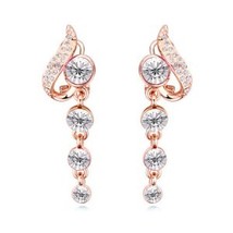 Austrian Crystal Gold Plated  Earrings White - £12.70 GBP