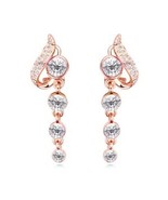 Austrian Crystal Gold Plated  Earrings White - $16.99