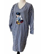 Vintage Disney World Plaid Flannel Pajama Shirt Sz S/M Sleep Mickey Mous... - $48.02 CAD