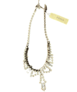 Fossil Nice Ice Necklace Silver Chain with Clear Rhinestone Crystals Ele... - £31.14 GBP