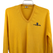 VTG San Diego Chargers Mens  V Neck Yellow Long Sleeve Sweater Size Large LA - $51.47