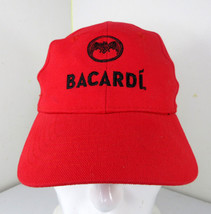 Bacardi Rum Red Hat Strapback Baseball Cap Black Bat Embroidered Logo - $11.83