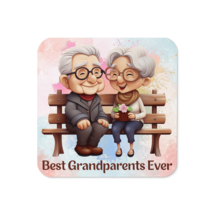 Cork-back coaster | Best Grandparents Ever Sitting on the Bench - £8.75 GBP