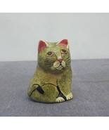 Vintage Paper Mache Handcrafted Cat Figurine from Kashmir India  - £33.29 GBP