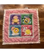 Vintage Fisher Price Square Play Mat 1983 Pink Blue Purple Green 28.5x27.25 - $19.94