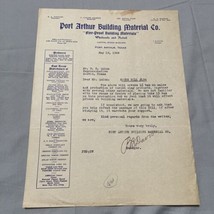 Port Arthur Building Materials Co Letter 1929  - $34.23