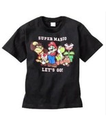 BOYS 14/16 OR 18 - Nintendo Super Mario- Let&#39;s Go Black T-SHIRT - $21.95 CAD