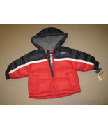 BOYS 12 MONTHS - Oshkosh B&#39;gosh - Red &amp; Navy Hooded WINTER JACKET - $475.17 MXN