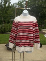 Nwt Talbots Ivory&amp;Red Sweater L $99 - £23.12 GBP