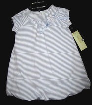 GIRLS  2T - LUCY SYKES -  Blue/White Stripe DESIGNER DRESS - $20.00