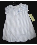 GIRLS  2T - LUCY SYKES -  Blue/White Stripe DESIGNER DRESS - £14.95 GBP