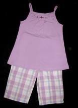 GIRLS 3T - Jumping Beans  - Lavendar &amp; Plaid TOP &amp; CAPRI PLAYSET - £11.88 GBP