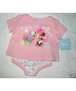 GIRLS 6-9 MONTHS - Disney -  Minnie Mouse Pretty Flowers DIAPER SET - £7.23 GBP