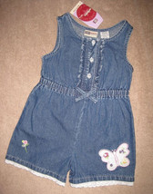 Girls 3 T   Faded Glory    Denim And Lace Romper - £9.44 GBP