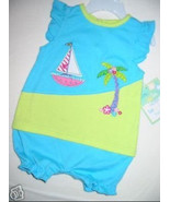 GIRLS 6-9 MONTHS - Brooks Fitch - Tropical Sailing Sailboat Palm Tree RO... - €6,94 EUR