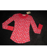 GIRLS 7 / 8 - Lei -L.e.i. Pullover Red Calico Print  KNIT TOP - £9.59 GBP