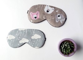 Children Eye sleep mask - Bear and Clouds Organic cotton eye pillow - Sl... - £8.80 GBP