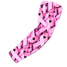 Pink Cancer Ribbon Awareness Compression Sports Baseball Football Arm Sl... - £7.04 GBP