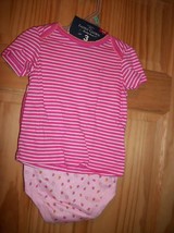 Faded Glory Baby Clothes 6M-9M Newborn Short Outfit Shirt Strawberry Bod... - $14.24