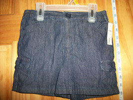 Faded Glory Baby Clothes 4T Toddler Girl Shorts Navy Denim Jean Pull-up Bottoms - £6.82 GBP