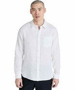 Vince Mens Long Sleeve Linen Button-Up Shirt in Optic White Size Small - $1,511.50 MXN