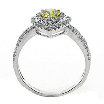 Real 0.90ct Natural Fancy Yellow Diamonds Engagement Ring 18K Solid Gold Pear - £2,459.27 GBP