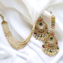 Indian Kundan Gold Plated Traditional All Color Available Last Left Jewelry Setd - £39.61 GBP