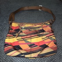 Tyler Rodan Yellow Tan Red Crossbody Shoulder Bag Lots of Pockets Faux L... - $22.90