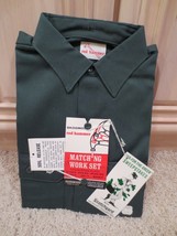 Vintage Antique Skogmos Red Hammer Scotchgard Green Button Front Men&#39;s Shirt - £10.27 GBP