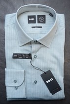 Hugo Boss Men&#39;s Hank Slim Performance 24 Hour Nonstop Cotton Dress Shirt... - £56.95 GBP