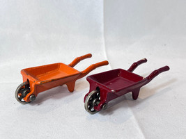 Vtg Kilgore Wheel Barrow Red And Orange Cast Iron Toys Doll House Train ... - £23.70 GBP
