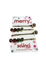 Scunci by Conair Holiday Jingle Bells Bobby Pins, 4-Count Merry Christma... - $10.41 CAD