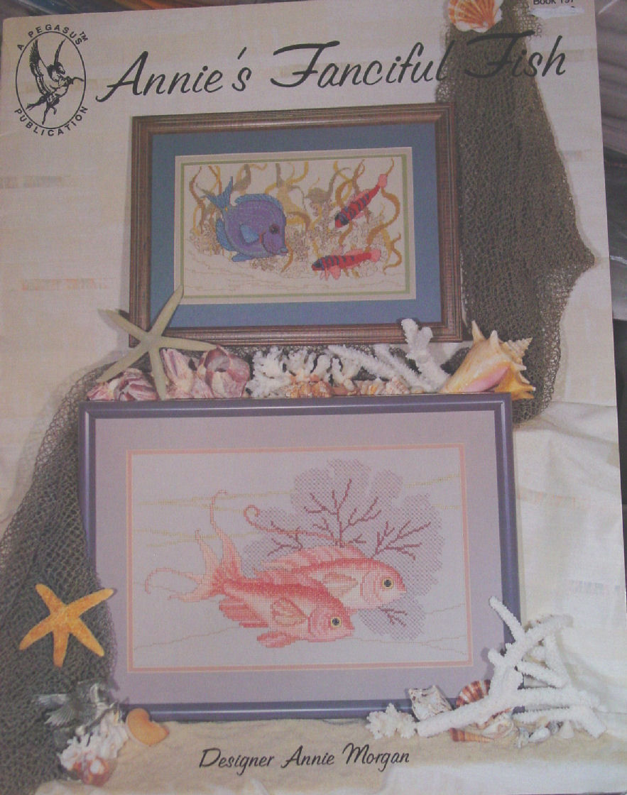 Cross stitch leaflet Annie's Fanciful Fish - $5.00