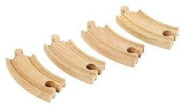 4 Piece Hardwood 3 1/2&quot; Curved Train Track for Thomas &amp; Friends, Brio, S... - $4.94