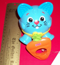 Toy Holiday Fisher Price Baby Toy Brilliant Basics Blue Tug Giggle Bunny... - $6.64