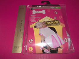 Rubies Pet Costume Dog Cheerleader Outfit XL Pink White Canine Dress New Pompoms - £7.63 GBP