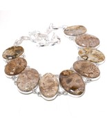 Fossil Coral Oval Shape Gemstone Handmade Ethnic Necklace Jewelry 18&quot; SA... - £10.94 GBP