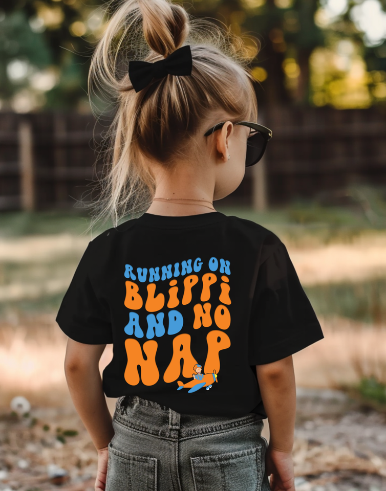 Primary image for Running On Blippi And No Nap Tee T-Shirt for Kids Toddlers Baby