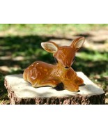 Adorable Sitting Deer Figurine 1960’s Mid Century Ceramic Brown White Do... - £16.08 GBP