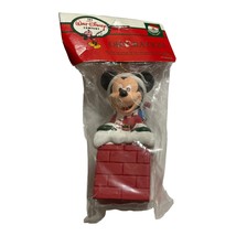 Disney Kurt Adler Santas World Mickey Mouse As Santa In Chimney Plastic Ornament - $11.49