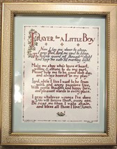 Vintage F. W. Funnell &quot;Prayer for a Baby Boy&quot; Beige Framed Wall Art 8x11... - $27.99