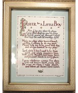 Vintage F. W. Funnell &quot;Prayer for a Baby Boy&quot; Beige Framed Wall Art 8x11... - £22.02 GBP