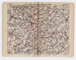 1930 Original Vintage Map Of Vicinity Of Arras Valenciennes Cambrai France - £13.37 GBP